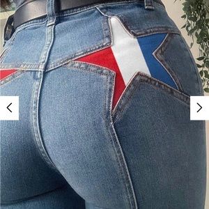Star patch flare Nashville Texas jeans